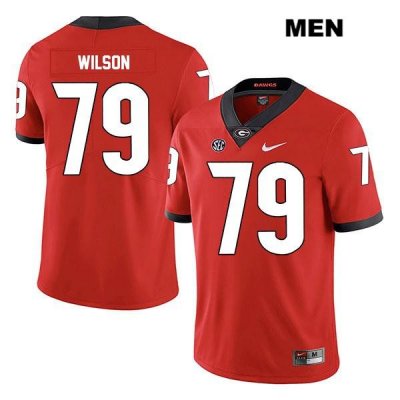 Men's Georgia Bulldogs NCAA #79 Isaiah Wilson Nike Stitched Red Legend Authentic College Football Jersey XLF5054BK